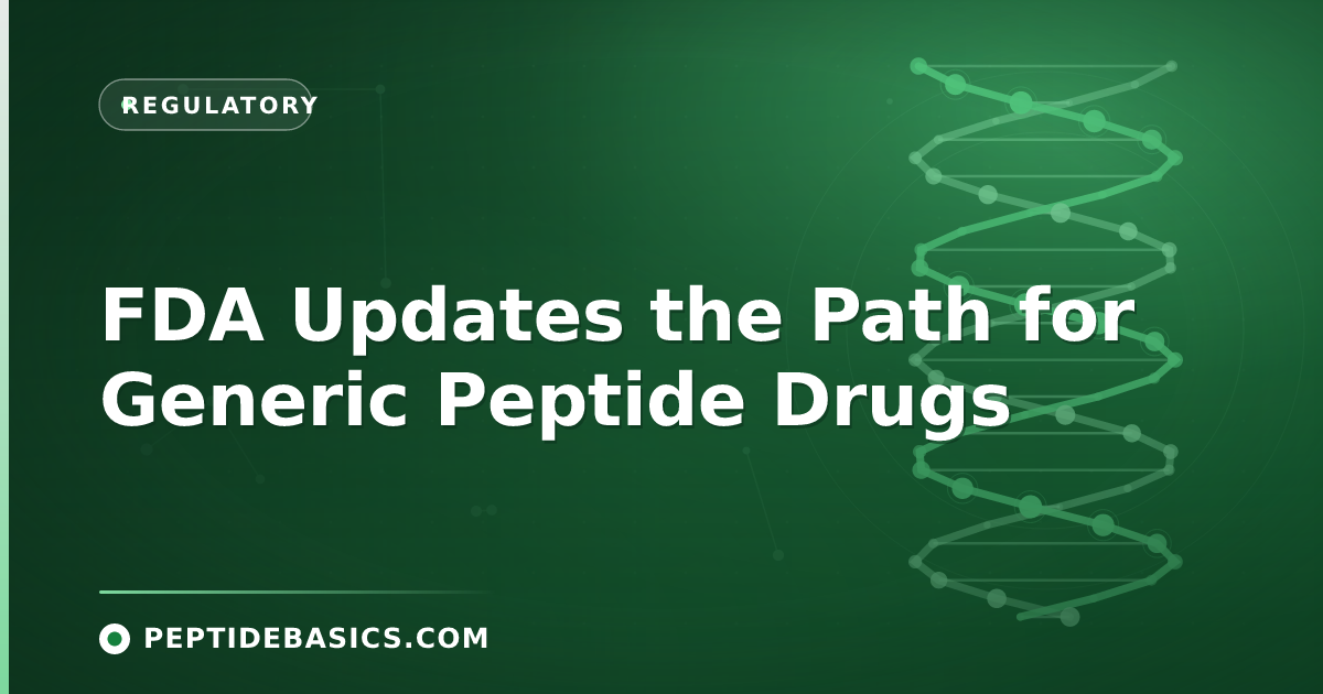 Green molecular illustration for FDA generic peptide guidance
