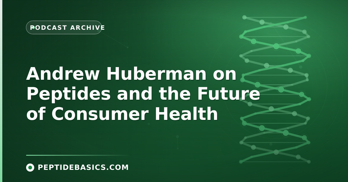 Cyan molecular illustration for Andrew Huberman's a16z consumer-health conversation